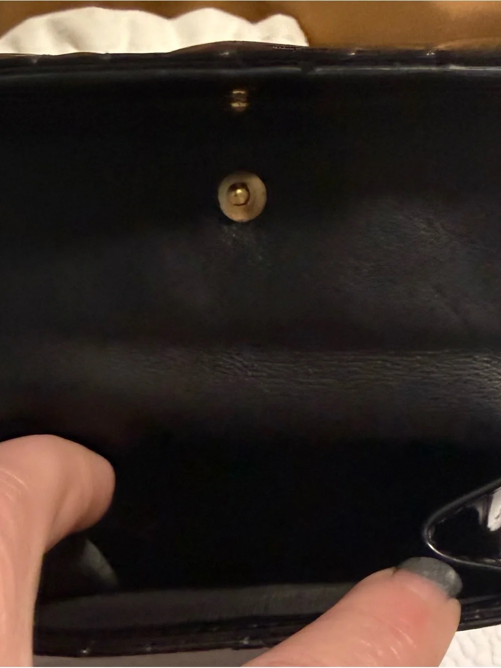 Dior Black Patent Quilted Trifold Wallet Gold tone Dior Charms! In Dustbag & COA